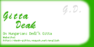 gitta deak business card